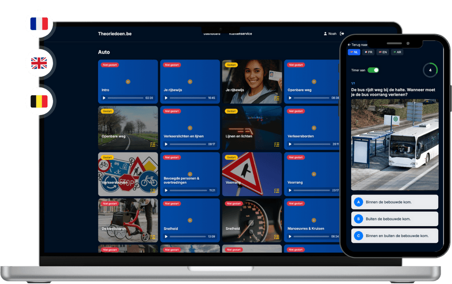 Person practicing scooter theory on smartphone