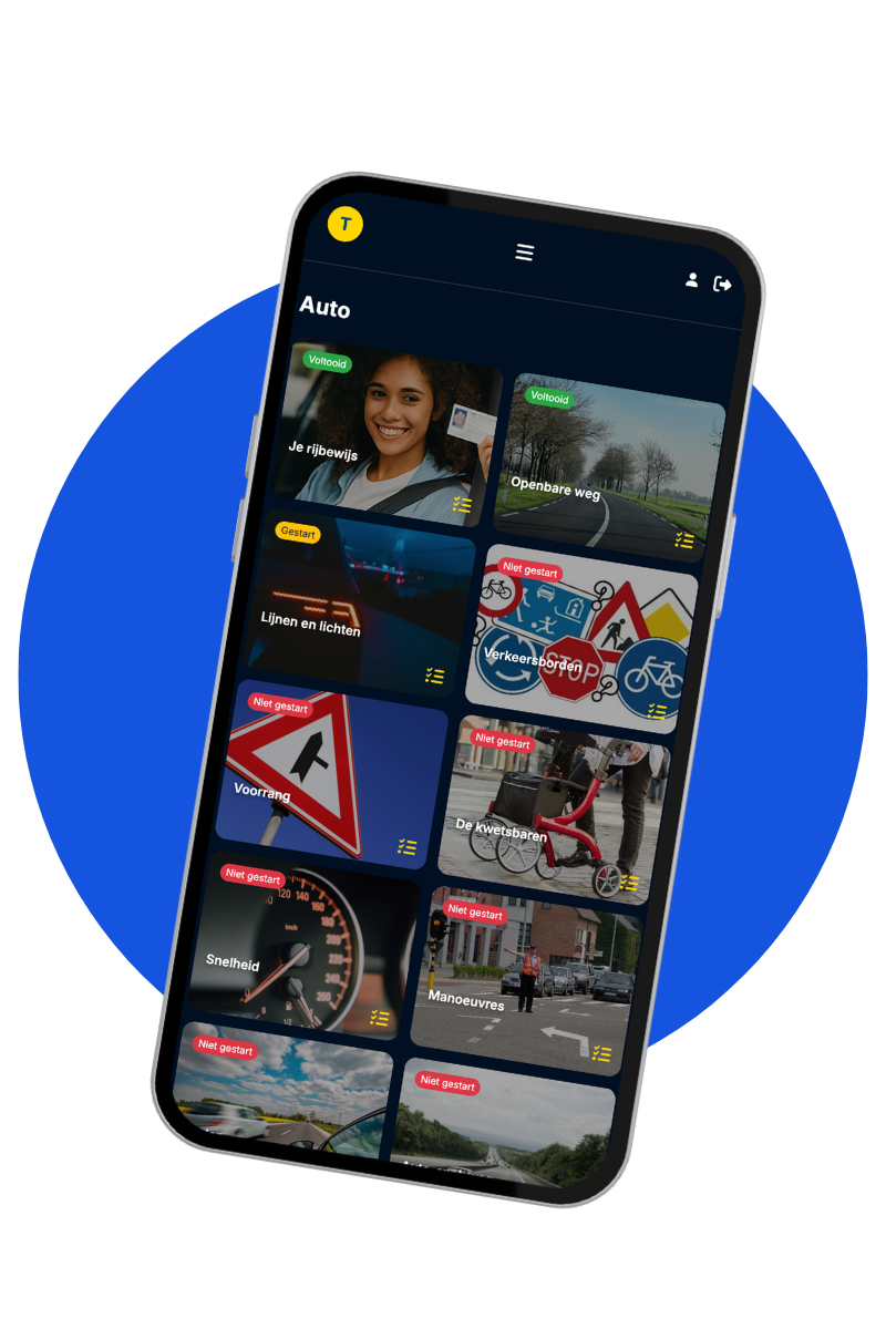 Free theory exam practice – Theoriedoen learning environment on smartphone